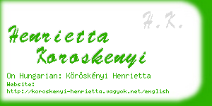 henrietta koroskenyi business card